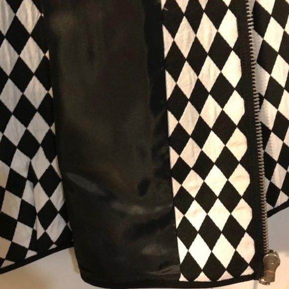 H&M  Black and White Jacquard Zipper Bomber Jacket in Kite Print - Picture 11 of 13